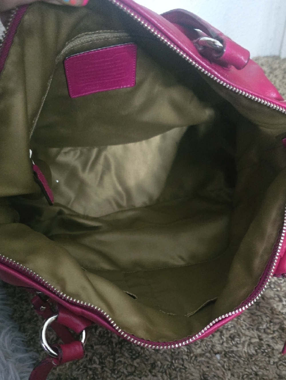 Coach Madison Sophia Pink Smooth Leather Large Tote W/ Silver Hardware (V-G)💕🩶 - Picture 11 of 13